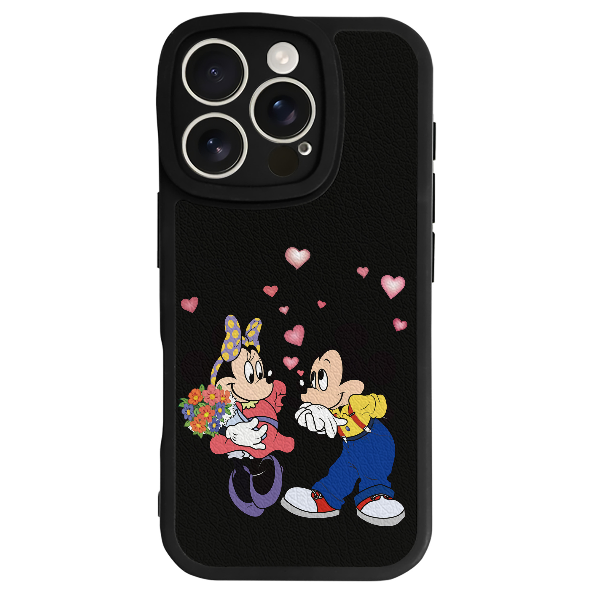 （画像用） ミッキーマウス Mickey Mouse 【iPhone 16シリーズ対応】シリコンスマホケース（レザー調） 材質：シリコン